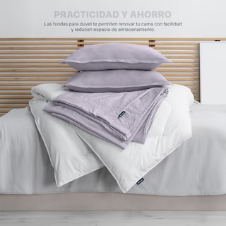 Foto 2 | Foto 2 | Funda de Duvet Sin Relleno + Fundas de Almohada Esquimal Matrimonial Xl Lila Tipo Lino