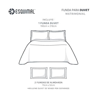 Foto 4 | Foto 4 | Funda de Duvet con Pompones Sin Relleno + Fundas de Almohada Esquimal Matrimonial Blanco