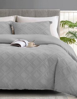 Foto 4 | Foto 4 | Juego De Funda Duvet Para Edredon Queen Rombos Gris Bluelander