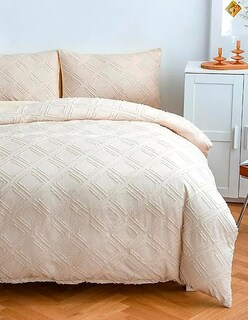 Foto 2 | Foto 2 | Juego De Funda Duvet Para Edredon Matrimonial Rombos Beige Bluelander