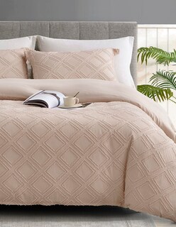 Foto 4 | Foto 4 | Juego De Funda Duvet Para Edredon Matrimonial Rombos Beige Bluelander