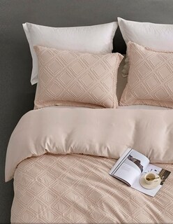 Foto 5 | Foto 5 | Juego De Funda Duvet Para Edredon Matrimonial Rombos Beige Bluelander