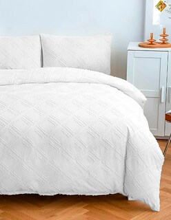 Foto 2 | Foto 2 | Juego De Funda Duvet Para Edredon King Size Rombos Blanco Bluelander