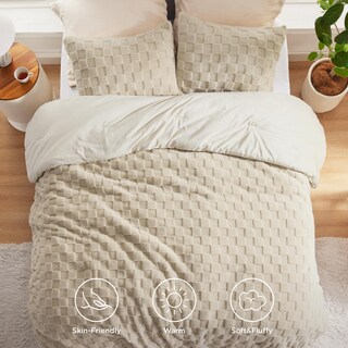 Foto 6 | Foto 6 | Juego de Edredón Bedsure King Size Forro Polar de Felpa Beige - Venta Internacional