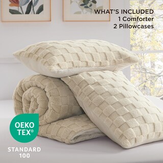 Foto 7 | Foto 7 | Juego de Edredón Bedsure King Size Forro Polar de Felpa Beige - Venta Internacional