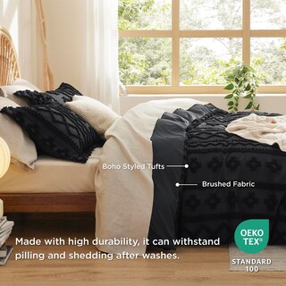 Foto 4 | Foto 4 | Juego de Funda de Edredón Bedsure Boho Queen Size con Bordado Negro - Venta Internacional