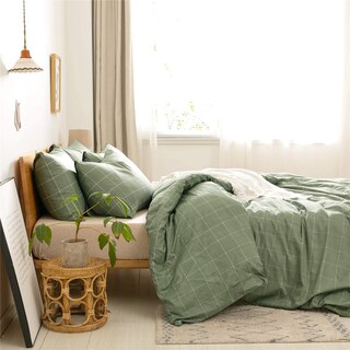 Foto 2 | Foto 2 | Juego de Funda de Edredón Jellymoni Algodón Natural a Cuadros Doble - Venta Internacional