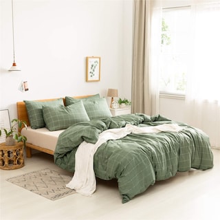 Foto 3 | Foto 3 | Juego de Funda de Edredón Jellymoni Algodón Natural a Cuadros Doble - Venta Internacional