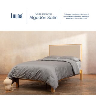 Foto 2 | Foto 2 | Funda De Duvet De Algodón Satinado Luuna, Tratamiento Antimicrobiano, Fresco Y Durable, King Size