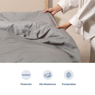 Foto 3 | Foto 3 | Funda De Duvet De Algodón Satinado Luuna, Tratamiento Antimicrobiano, Fresco Y Durable, King Size