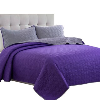 Foto 1 | Foto 1 | Edredón con Fundas Decorativas Matrimonial Morado Dos Vistas Violeta