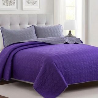 Foto 2 | Foto 2 | Edredón con Fundas Decorativas Matrimonial Morado Dos Vistas Violeta