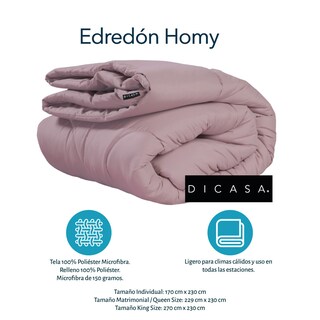 Foto 5 | Foto 5 | Edredón Dicasa Homy color Lila Matrimonial + Sábanas Softy Gris + 2 Almohadas
