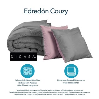 Foto 4 | Foto 4 | Set De Edredón Dicasa Couzy Lila Y Gris + Sábanas Royal Matrimonial