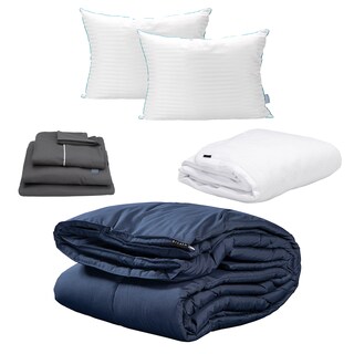 Foto 1 | Foto 1 | Edredón Dicasa Homy Azul Marino + Sábanas Royal + Protector Cloud + 2 Almohadas Royal Twin Queen Size