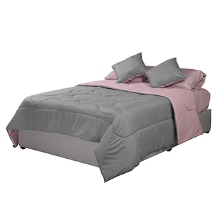 Foto 2 | Foto 2 | Set De Edredón Dicasa Couzy Lila Y Gris + Sábanas Royal Color Rosa Queen Size+ 2 Almohadas Royal Twin