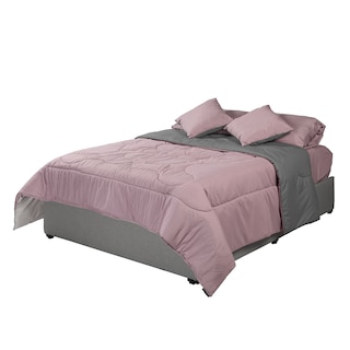 Foto 3 | Foto 3 | Set De Edredón Dicasa Couzy Lila Y Gris + Sábanas Royal Color Rosa Queen Size+ 2 Almohadas Royal Twin