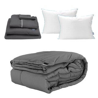 Foto 1 | Foto 1 | Edredón Dicasa Homy Gris Oscuro + Sábanas Royal + 2 Almohadas Royal Twin Queen Size