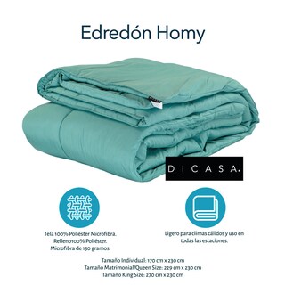 Foto 3 | Foto 3 | Edredón Dicasa Homy Verde + Sábanas Royal + Almohada Royal Individual