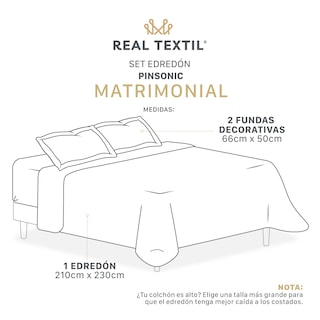 Foto 5 | Foto 5 | Edredón Ligero Matrimonial con Fundas de Almohada Real Textil Pinsonic Doble Vista Samurai