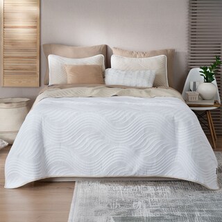 Foto 1 | Foto 1 | Edredón Ligero Individual con Funda de Almohada Real Textil Pinsonic Doble Vista Blanco - Beige