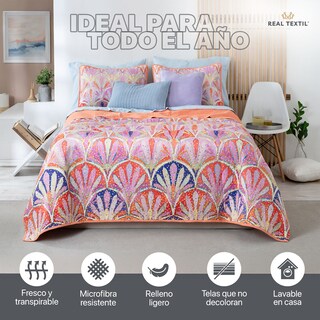 Foto 4 | Foto 4 | Edredón Ligero Queen Size con Fundas de Almohada Real Textil Pinsonic Doble Vista Santana