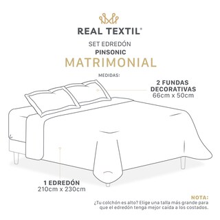 Foto 5 | Foto 5 | Edredón Ligero Matrimonial con Fundas de Almohada Real Textil Pinsonic Doble Vista Rojo - Gris