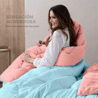 Foto 6 | Foto 6 | Edredón Duvet Relleno Tipo Down Esquimal Doble Vista Azul Claro - Coral Matrimonial