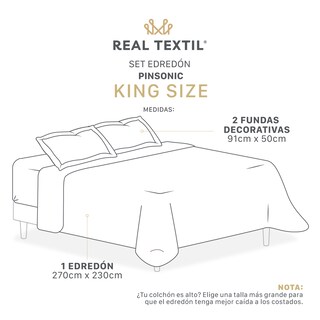 Foto 5 | Foto 5 | Edredón Ligero King Size con Fundas de Almohada Real Textil Pinsonic Doble Vista Rojo - Gris