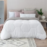 Edredón Duvet Relleno Tipo Down Esquimal Doble Vista Blanco - Gris Calido Matrimonial