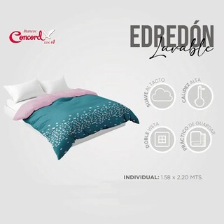 Foto 6 | Foto 7 | Edredón Lavable Valeryn Microfibra Individual Concord