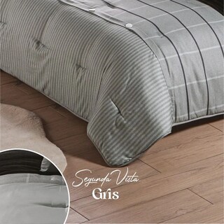 Foto 4 | Foto 4 | Edredón Lavable Gray Microfibra Matrimonial Concord
