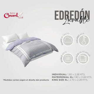 Foto 6 | Foto 6 | Edredón Lavable Alicia King Size C/doble Vista Concord