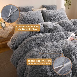 Foto 5 | Foto 5 | Juego de Fundas de Edredón XeGe Plush Shaggy Luxury Cristal Ultrasuave - Venta Internacional