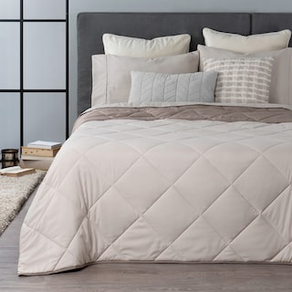 Foto 6 | Foto 6 | Colcha Edredón Ligero Real Textil, King Size Marfil-taupe Reversible