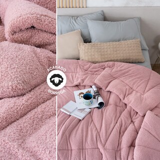 Foto 5 | Foto 5 | Cobertor Borrega Real Textil Rosa Queen Size