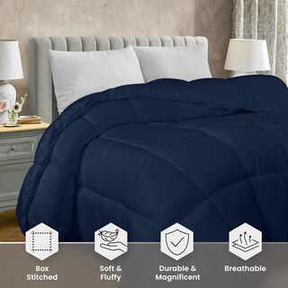 Foto 3 | Foto 3 | Edredón Con Relleno De Edredón Utopia, Tamaño Doble, Color Azul Marino - Venta Internacional.