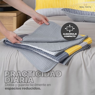 Foto 7 | Foto 7 | Edredón Ligero Individual Con Funda De Almohada Real Textil Pinsonic Doble Vista Fenicio
