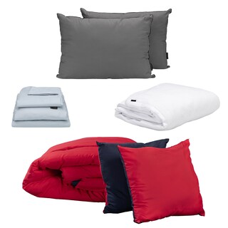 Foto 1 | Foto 1 | Set De Edredon Doble Vista Couzy Rojo-azul Marino | Platinomatrimonial+ Protector Cloud +sabanas Softy+almohada 2-pack