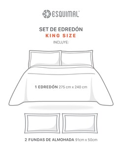 Foto 4 | Foto 4 | Edredón Ligero Pinsonic 3d Esquimal King Size Con Fundas De Almohada, Doble Vista, Munich