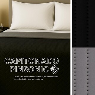 Foto 2 | Foto 2 | Edredón Ligero Tesso Home Pinsonic King Size Color Negro Doble Vista