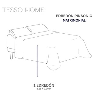 Foto 6 | Foto 6 | Edredón Ligero Tesso Home Pinsonic Matrimonial Color Negro Doble Vista
