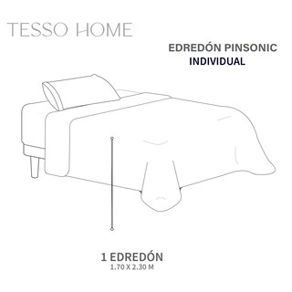 Foto 6 | Foto 6 | Edredón Ligero Tesso Home Pinsonic Individual Color Negro Doble Vista