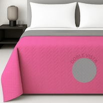 Edredón Ligero Tesso Home Pinsonic Individual Color Rosa Pastel Doble Vista