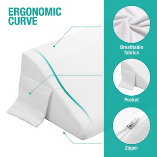 Foto 2 | Foto 2 | Almohada En Forma De Cuña Vekkia Tamaño King Para Rellenar Huecos 76 X 10 X 6 Cm Color Blanco - Venta Internacional