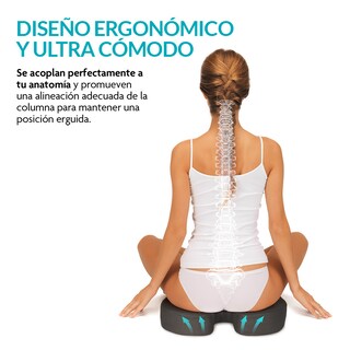 Foto 6 | Foto 6 | Almohada Memory Foam Lumbar Coxis Ortopedico Ergonomico 2 Piezas, Neurolux, Negro, 83560