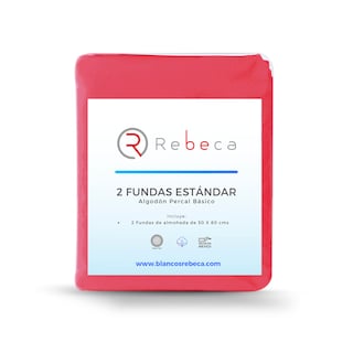 Foto 3 | Foto 3 | Par De Fundas De Almohada Rebeca Algodón Percal 200 Rojo Estándar