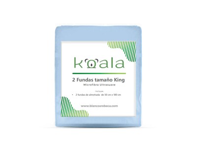 Foto 5 | Foto 5 | Par de Fundas de Almohada Rebeca Microfibra Koala color Azul King Size