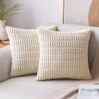 Foto 1 | Foto 1 | Fundas De Cojín Miulee De Pana, 45 X 45 Cm, Paquete De 2 Unidades, Color Crema - Venta Internacional.