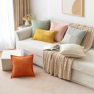 Foto 5 | Foto 5 | Fundas De Almohada Miulee De Pana Supersuaves, Bohemio A Rayas, 45 X 45 Cm - Venta Internacional.